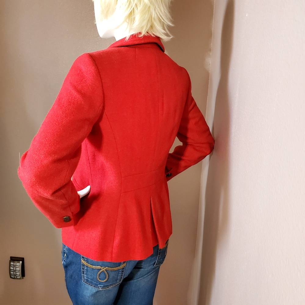 TALBOTS red wool blend blazer jacket size 8 - Picture 6 of 9